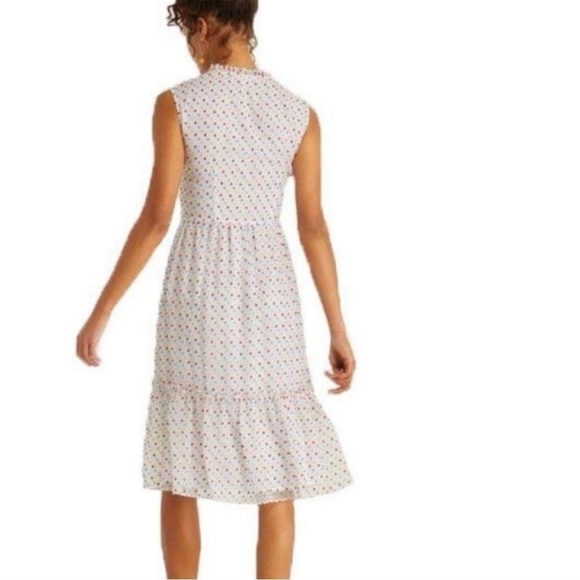Draper James White Swiss Dot Tiered Dress Size 10 - Picture 3 of 13